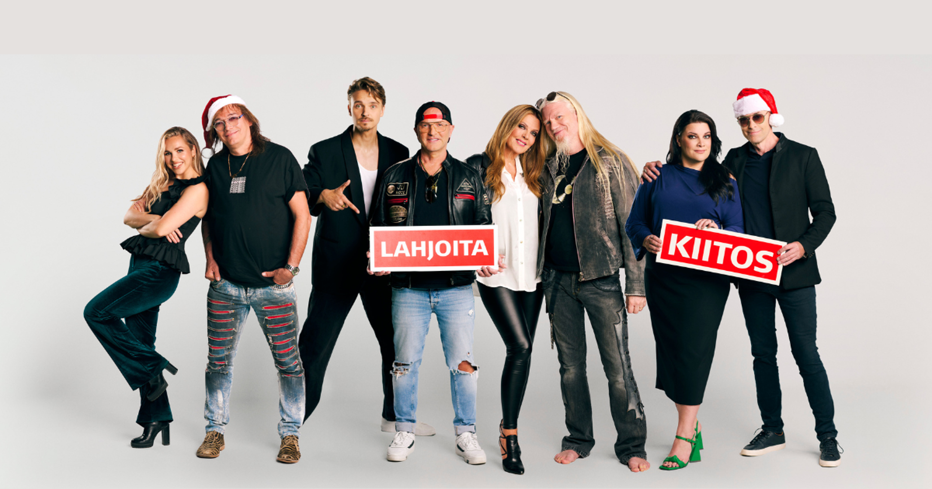 Vain elämää -artistit  Eini, Costello Hautamäki, Marko Hietala, Ilta, Hanna Pakarinen, Jussi Rainio, Roope Salminen ja Waldo